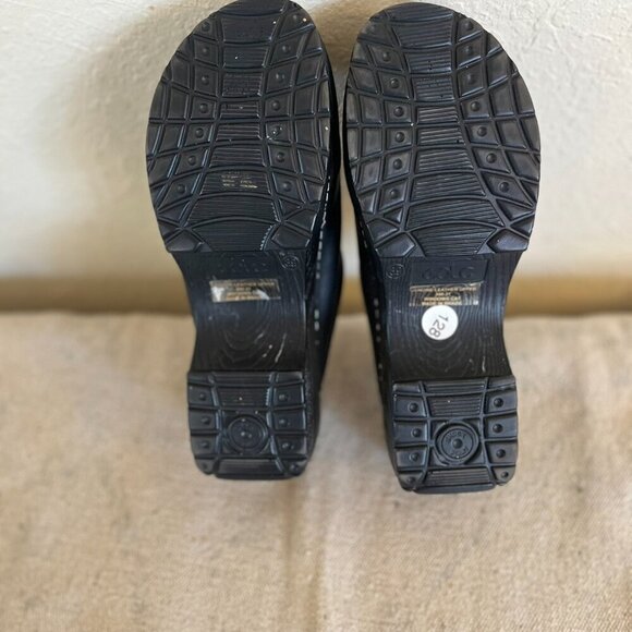 Golc Handcrafted Black Leather Windows Cats Clogs/Mules Sz 39 8-8.5 - Picture 7 of 10